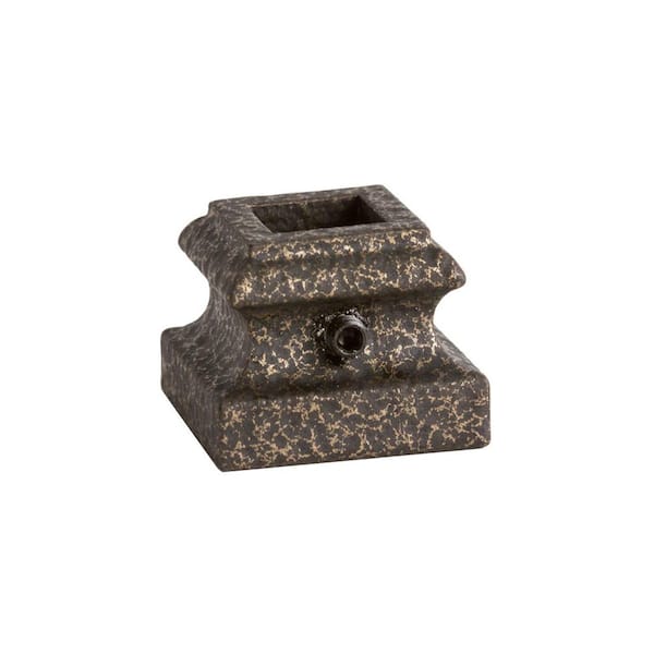 HOUSE OF FORGINGS Square Hole 1.3125 in. Aluminum Level Baluster Shoe in Copper Vein