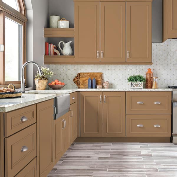 1 gal. #AE-23 Light Oak Semi-Gloss Enamel Interior/Exterior Cabinet, Door & Trim Paint