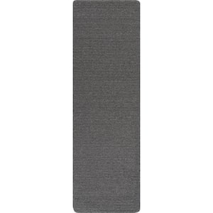 Oasis Solid Gray 2 ft. x 7 ft. Non-Slip Rubber Back Indoor Area Rug