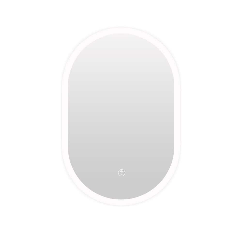 Modern 18 in. W x 26 in. H Oval Frameless Wall-Mounted Bathroom Vanity Mirr