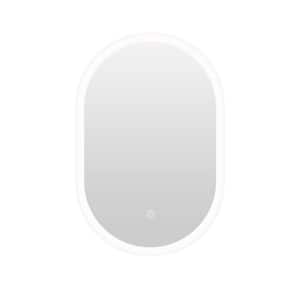 18 in. W x 26 in. H Oval Frameless Wall-Mounted Bathroom Vanity Mirror with LED Light in Natural
