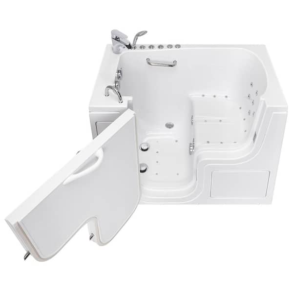 Ella Wheelchair Transfer32 52 in. Walk-In Whirlpool Bathtub in White with Independent Foot Massage, Fast Fill Faucet,LH Drain