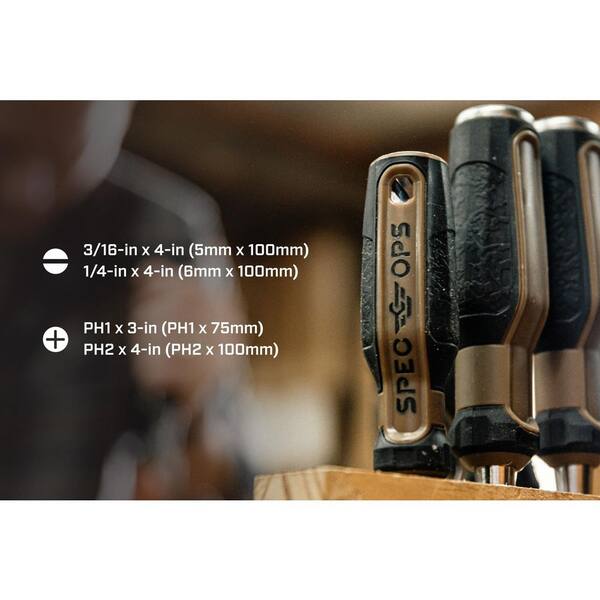 Spec Ops Phillips Screwdriver #1 X 3 - Magnetic Tip, Cr-Mo Steel, 3% Donated To Veterans