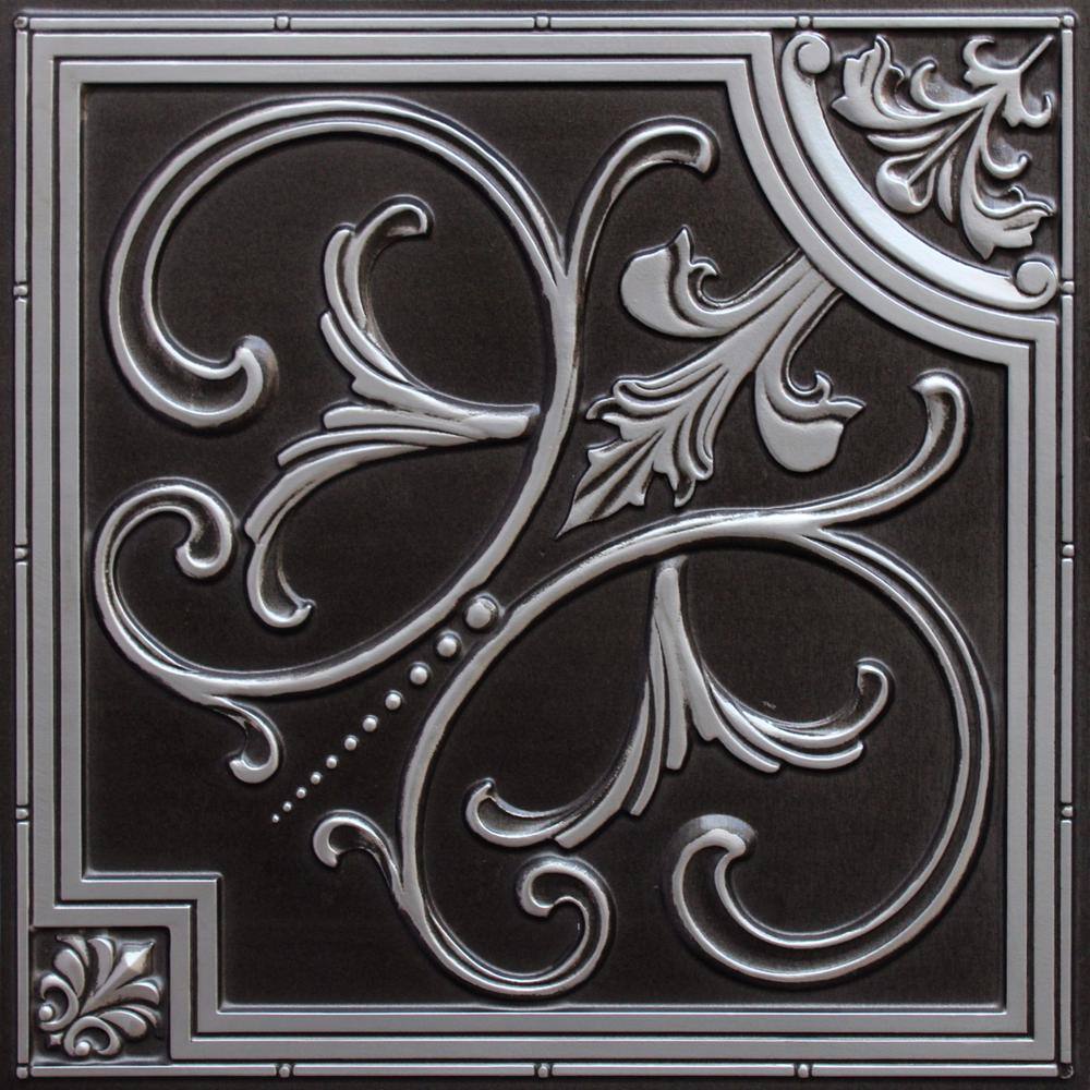 Falkirk Perth Antique Silver 2 ft. x 2 ft. Decorative Vintage Glue Up or Lay In Ceiling Tile (40 sq. ft./case) price history on PriceWatchPro