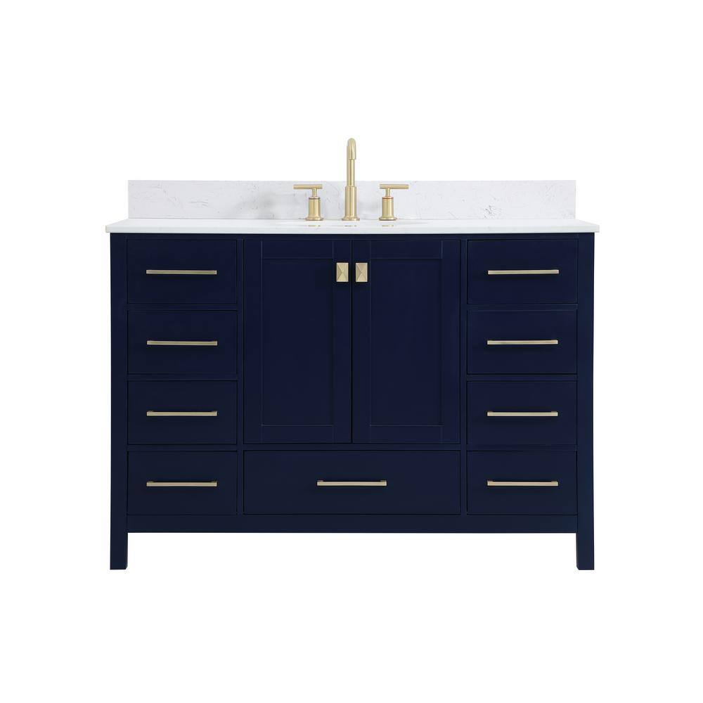Timeless 48 in. W Single Bath Vanity in Blue with Engineered Stone Vanity T