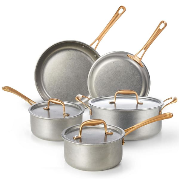8 Piece Stainless Steel Cookware Set, intage Stainless Steel Cookware Set Non-Toxic, Oven & Dishwasher Safe