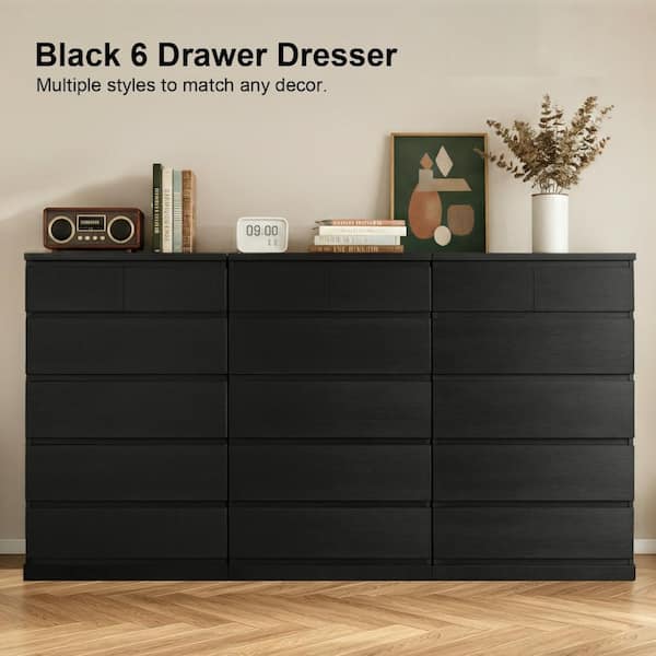 ikea malm black 6 drawer dresser Drawers Chest of Drawers w/Concealed Handles Vertical Wood Storage Cabinet Tall Dresser for Bedroom in XS6308BA-1201 Acadia Diamante Long Sleeve collection-festival-outfits drawer dresser combines minimalist Height:5.1 ft