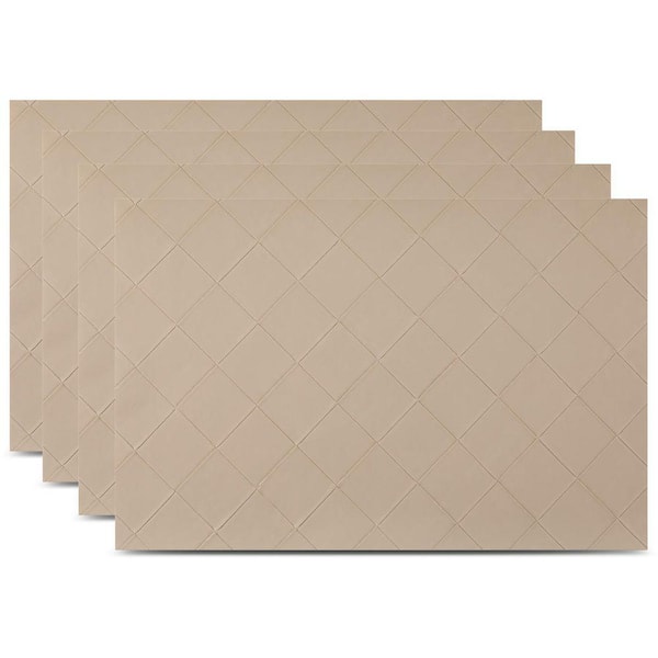 Modena 18 in" x 12 in" Linen Reversible Vegan Leather Wipe Clean Placemat Set of 4