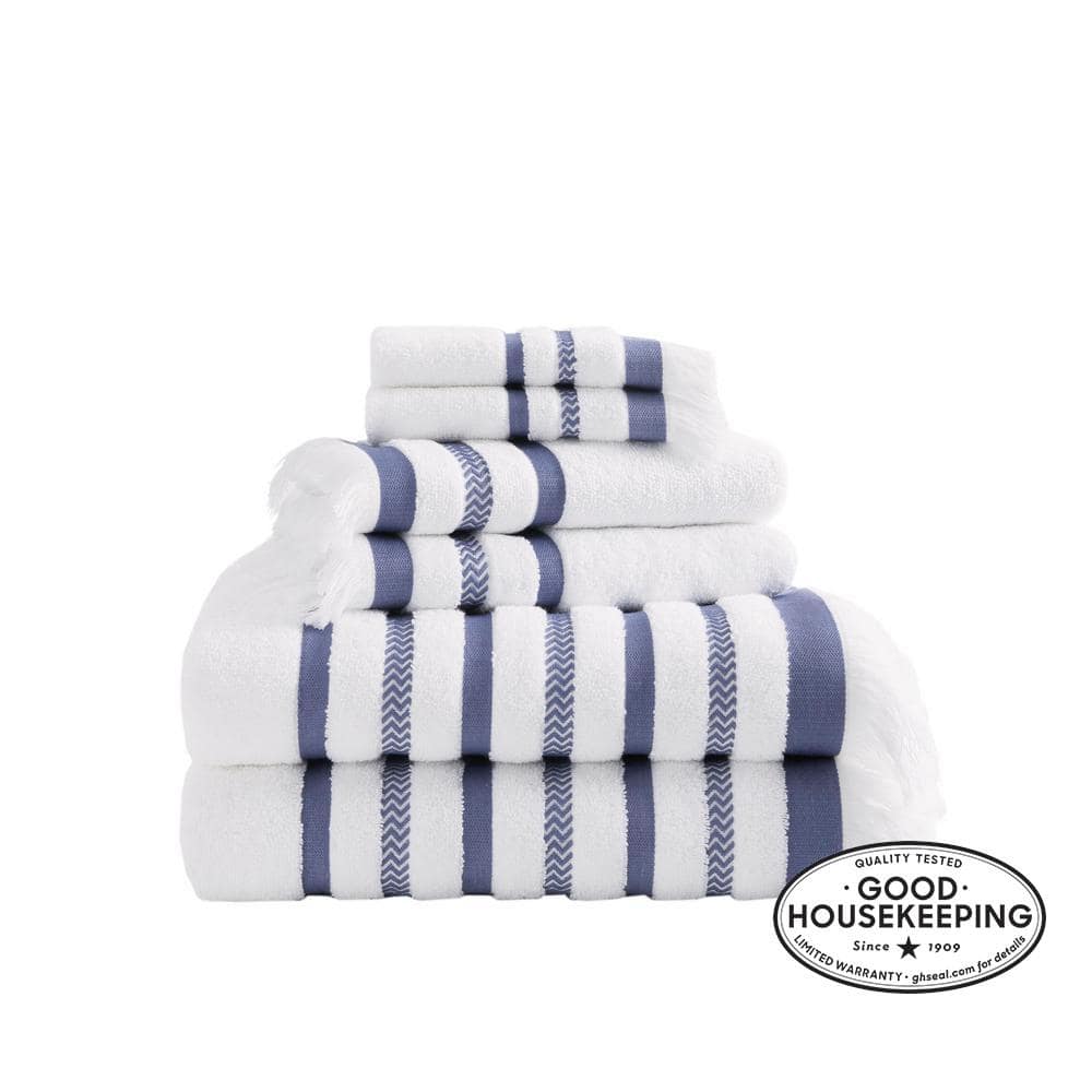 MADISON PARK Signature Turkish 6-Piece White Cotton Bath Towel Set  MPS73-349 - The Home Depot