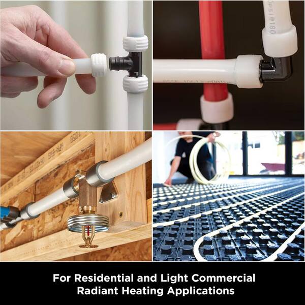 thumbnail image 2 of Chauffage Radiant 1/2-inch PEX-B Oxygen Barrier Tubing - 300 Ft Red Coil For Radiant Floor Heating Garage Water Barrier 2 of 14