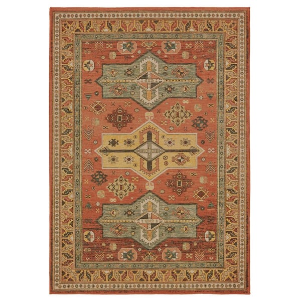 AVERLEY HOME Taos Orange/Gold 10 ft. x 13 ft. Tribal Area Rug