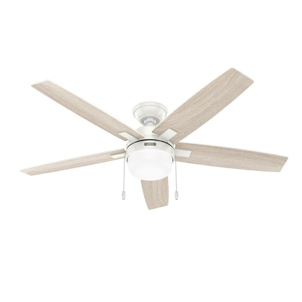 Hunter Anisten 52 in. Indoor Fresh White Standard Ceiling Fan with LED Bulbs Included