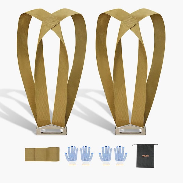 Moving Straps, Supports up to 1000 lbs. 2-Person Lifting/Moving w/ 2 Harness Straps and 1 Load-Bearing Strap, Adjustable