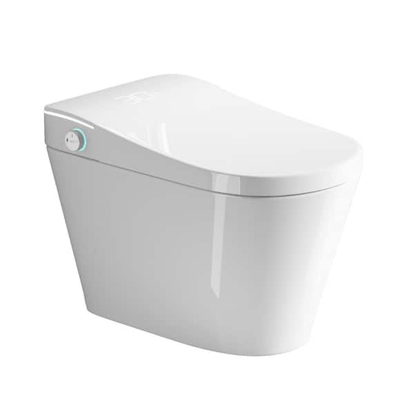 Elongated Smart Bidet Toilet 1.28 GPF in White with Auto Open/Close,Dryer and Warm Water