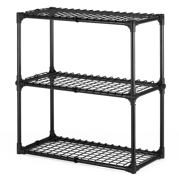 FUNKOL 4-Shelf Black Heavy-Duty Steel Type Storage Rack with Lid, Holds 440 lbs. (29 in. x 14 in. x 45 in.)