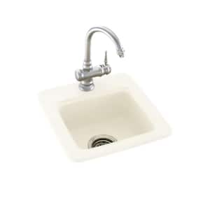 Solid Surface 15 in. 1-Hole Dual Mount Bar Sink in Bisque