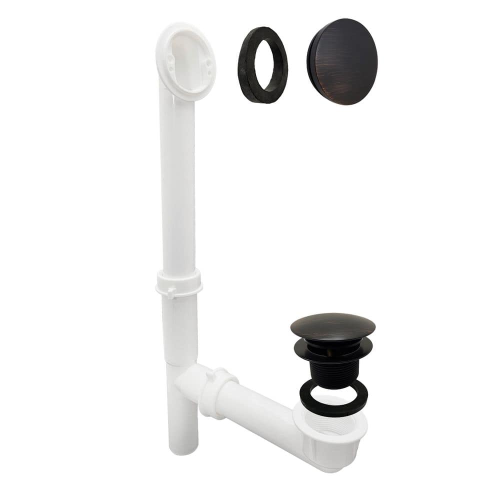 14 in. White Poly Bath Waste and Overflow with European Tip-Toe Drain and Illusionary Faceplate in Antique Bronze price history on PriceWatchPro