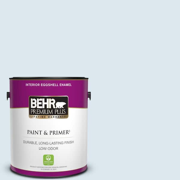 BEHR PREMIUM PLUS 1 gal. #570A-2 Geyser Eggshell Enamel Low Odor Interior Paint & Primer