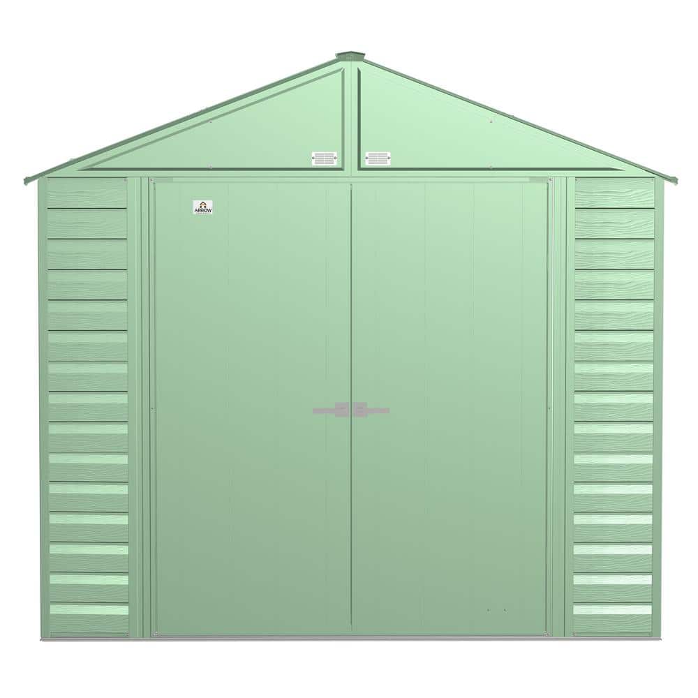 8 ft x 8 ft Sage Green Galvanized Steel Storage Shed