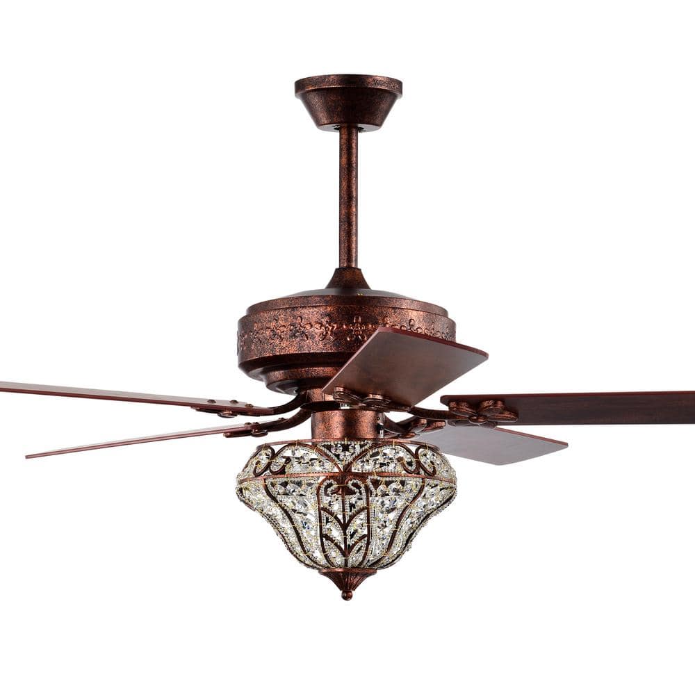 Warehouse of Tiffany Luella 52 in. 3-Light Indoor Antique Copper ...