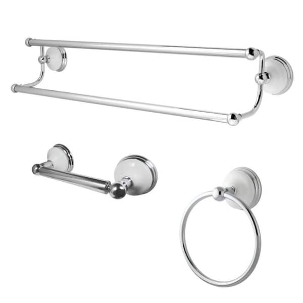 Kingston Brass Traditional 3-Piece Bath Hardware Set in Polished Chrome