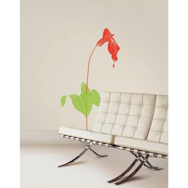 Snap 39.75 in. x 17.125 in. Red and Green Calla Wall Decal