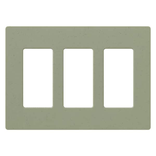 Lutron Claro 3 Gang Wall Plate for Decorator/Rocker Switches, Satin, Greenbriar (SC-3-GB) (1-Pack)