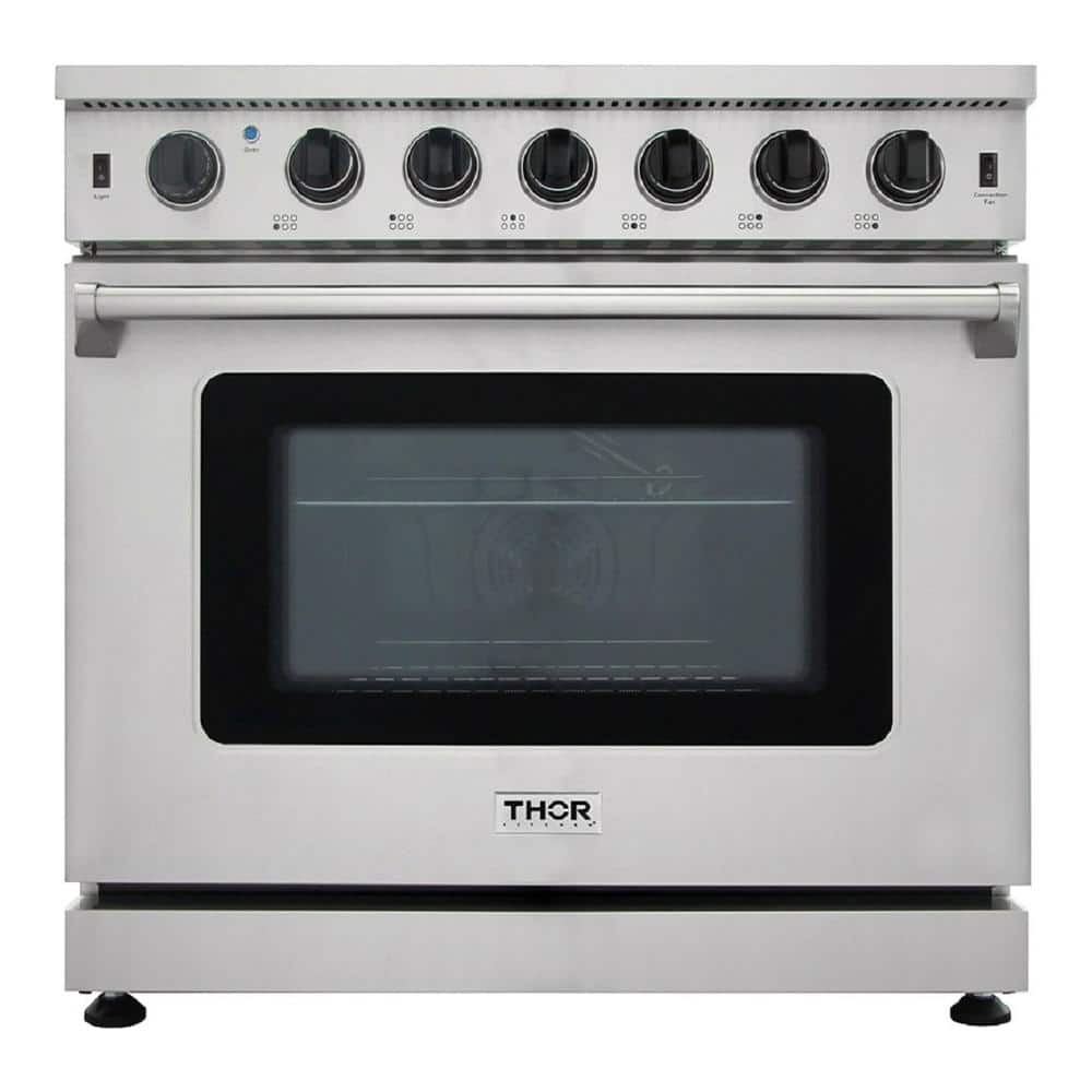 Thor Kitchen 36 Gas Range w/ Air Fyer, Tilt Panel (TRG3601)
