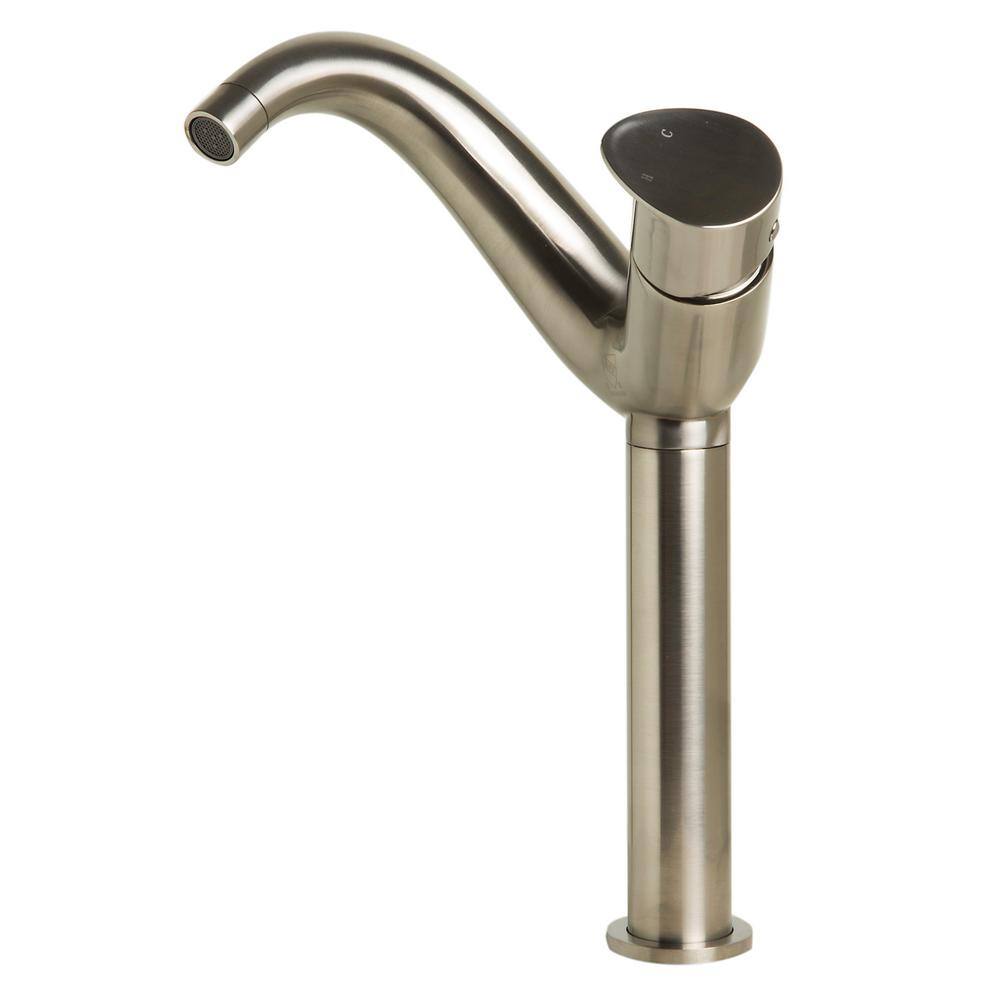 Brushed Nickel Single-Handle Tall Vessel Sink Faucet