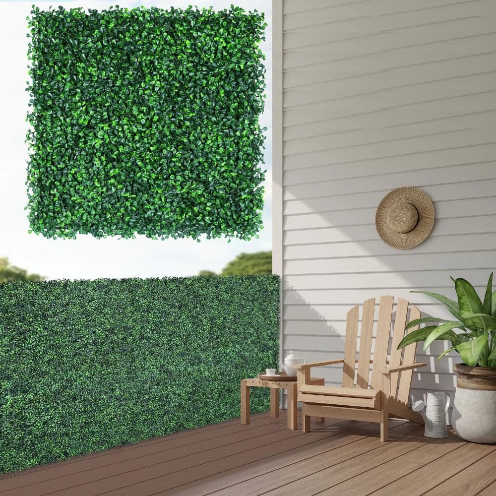 12 Pcs 20x20x1.6 inch Artificial Boxwood Hedge Panels Faux Grass Wall Backd