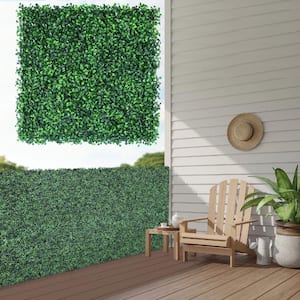 12 Pcs 20x20x1.6 inch Artificial Boxwood Hedge Panels Faux Grass Wall Backdrop UV-Protected Indoor/Outdoor Event Decor