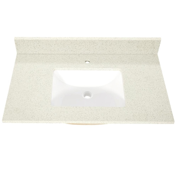 Tremblant 31 in. W x 22 in. D x 36 in. H Single Sink Bath Vanity in Navy Blue with Galaxy white Qt. Top Single Hole