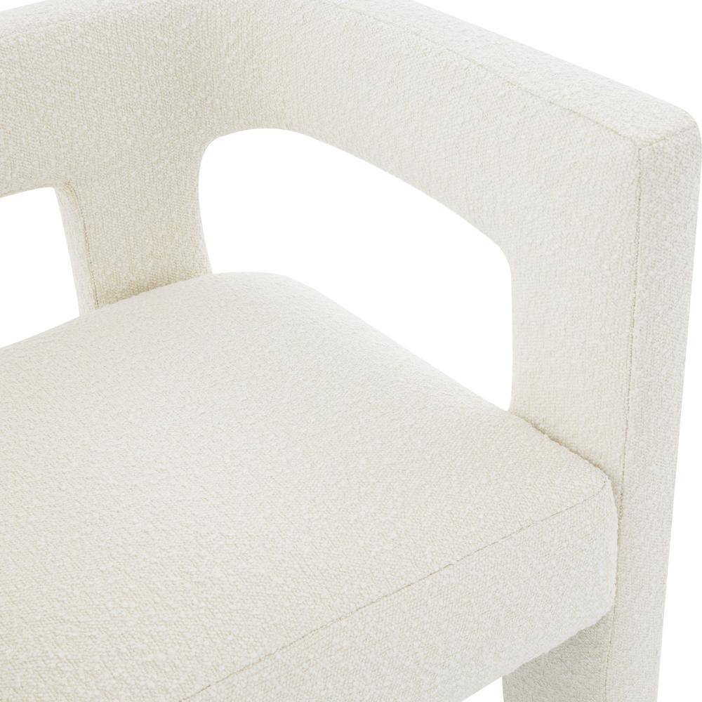 Deandre Ivory Velvet Boucle Upholstered Dining Chair