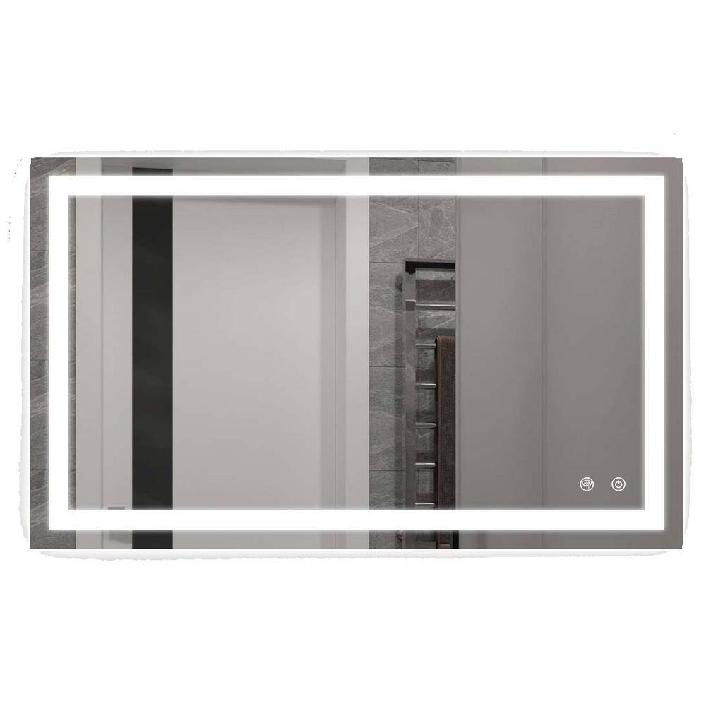 60 in. W x 24 in. H LED Rectangular Frameless Wall Bathroom Vanity Mirror T