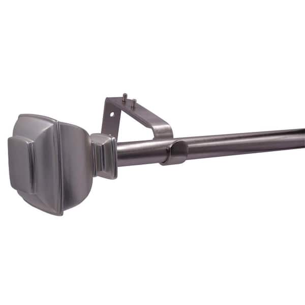 Urban Style Living Capetown 72 in. - 144 in. Adjustable 1 in. Dia Single Rod Set with Decorative Finial in Brushed Nickel