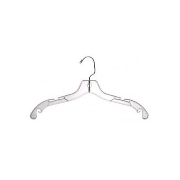 Set of 100 Kids Clear Plastic Combo Hanger With Clips & Notches