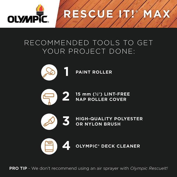 Olympic - Rescue It 5 gal. SC-1026 Deep Charcoal Solid Exterior Deck Resurfacer and Primer with Sealer