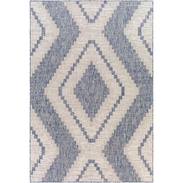Livabliss Karem Blue 5 ft. x 7 ft. Indoor/Outdoor Area Rug