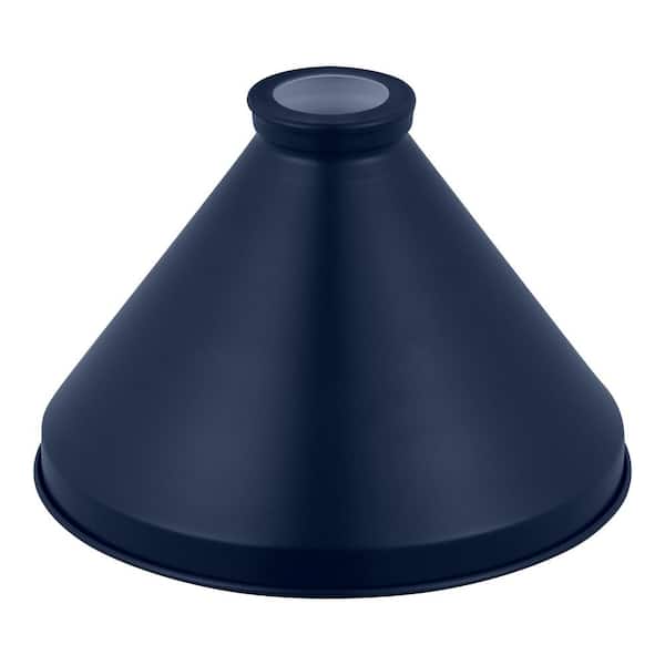 Unbranded 2-1/4 in. Large Navy Blue Metal Cone Pendant Light Shade