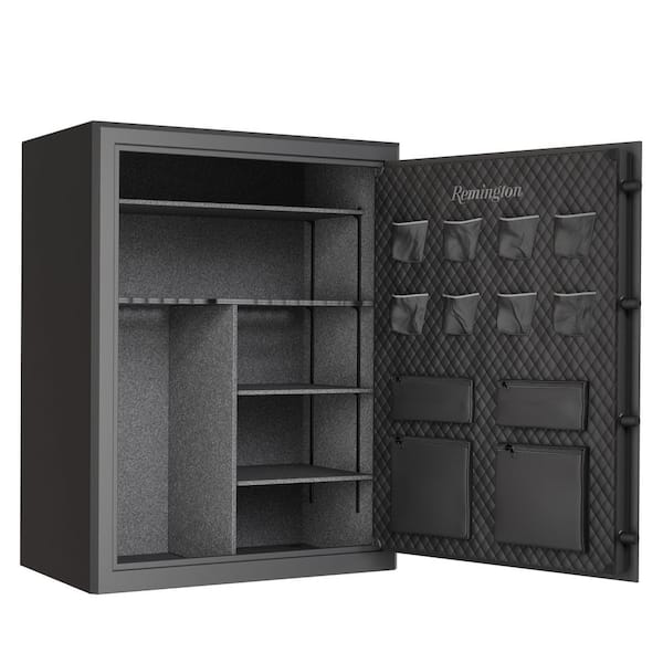 64 + 8-Gun Fireproof Gun Safe with Electronic Lock, Rich Gray Hammertone Finish