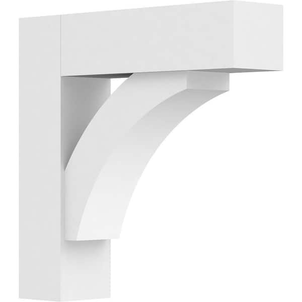 Ekena Millwork Standard Thorton 3 in. W x 14 in. H x 14 in. D Signature Urethane Polyurethane Bracket With Block Ends