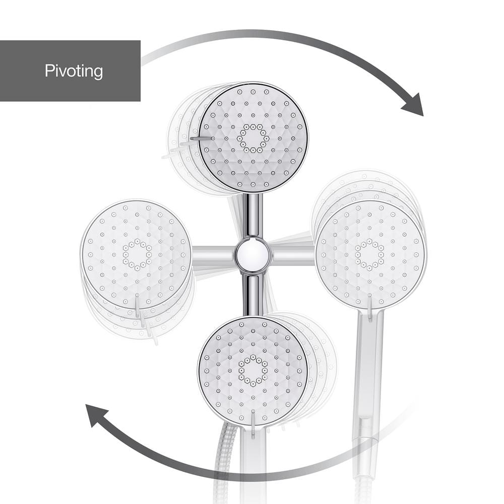 Chrome 2-in-1 Multifunction Handheld and Wall Mounted Shower Head