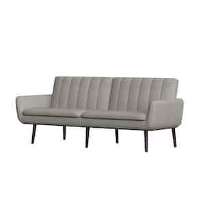 Limbrick 81.25 in. Dove Gray Linen-like Fabric 3-Seat Full Size Convert-a-Couch Sofa Bed