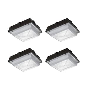 150W Equivalent Integrated LED Dark Bronze Outdoor Security Canopy and Area Light with 2200 Lumens (4-Pack)