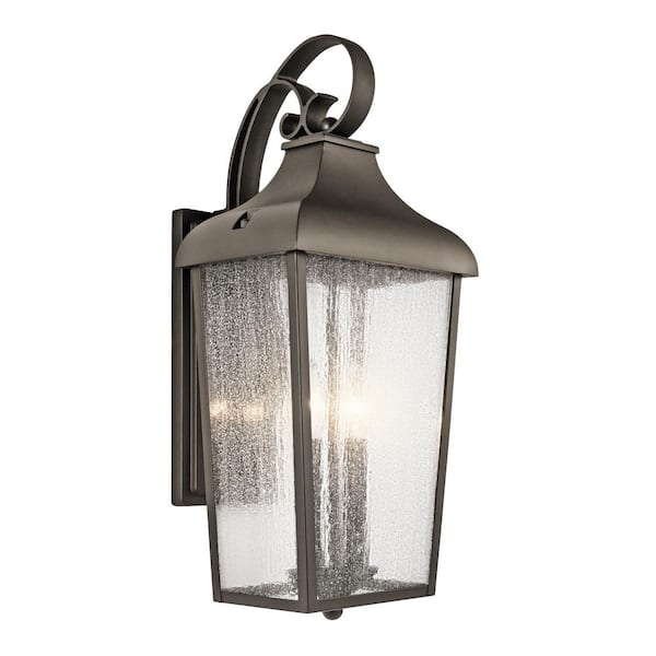 Forestdale 2-Light Olde Bronze Outdoor Hardwired Wall Lantern Sconce with No Bulbs Included (1-Pack)
