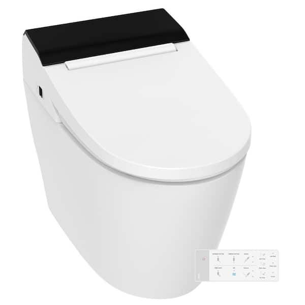 Smart Flush Toilet Seat Electric Bidet Warm Toilet Seat w/ Self-Cleaning Nozzles 