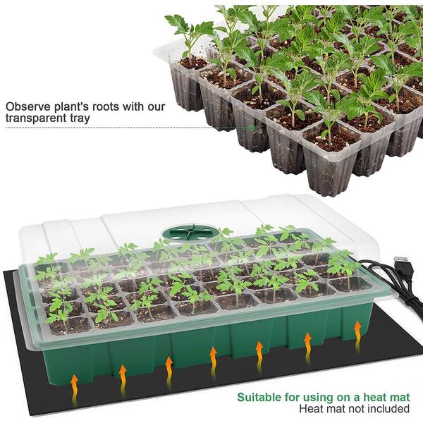 Humidity Adjustable Plant JHome 5 Pack 200 Cells Seed Starter Tray Kit 