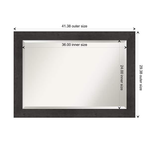 Rustic Plank Espresso 41.5 in. H x 29.5 in. W Framed Wall Mirror
