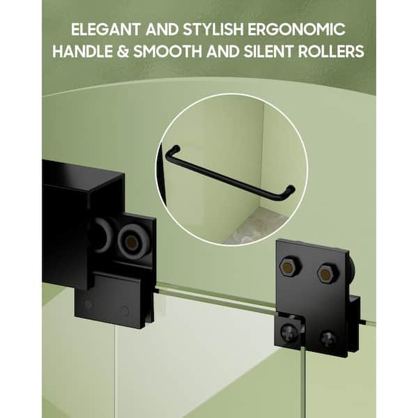 niveal Loopy 60 in. W x 76 in. H Sliding Glass Shower Doors with 1/4 in. (6 mm) Clear Tempered Glass, Matte Black Finish