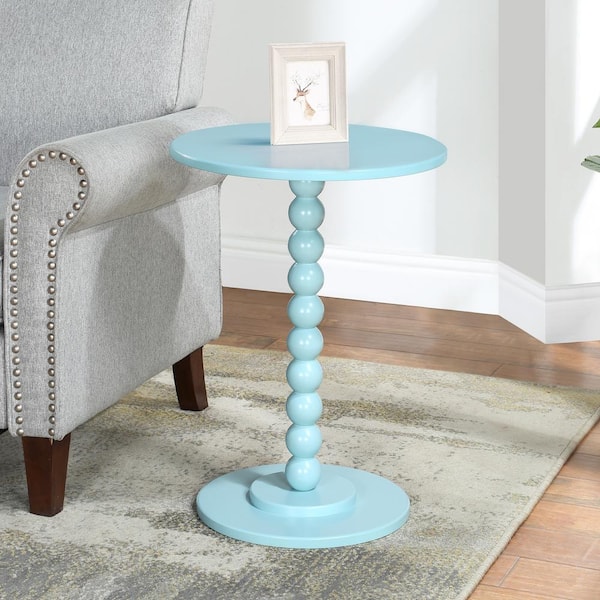 Convenience Concepts Classic Accents Venetian Islands 17.75 in. W Sea Foam Blue Round MDF Spindle Side Table